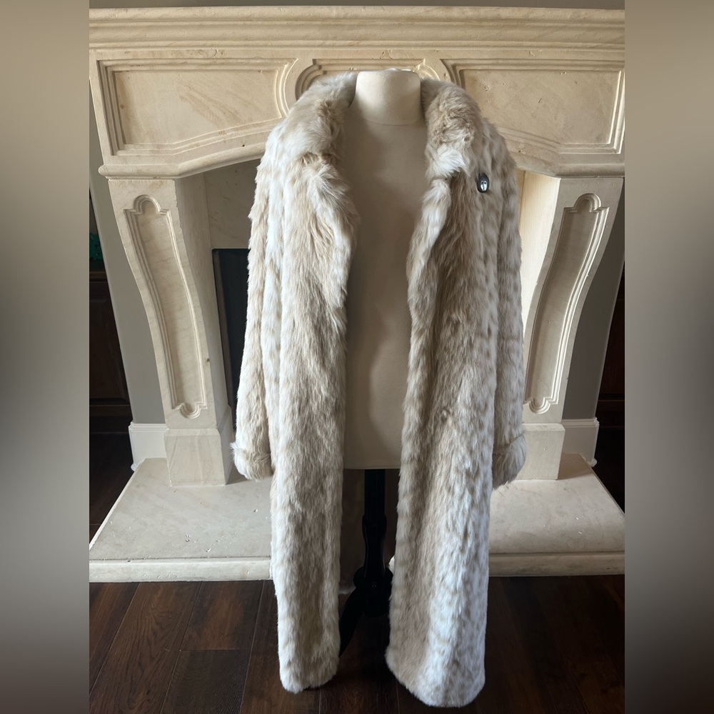 Dennis Basso faux fur animal print coat